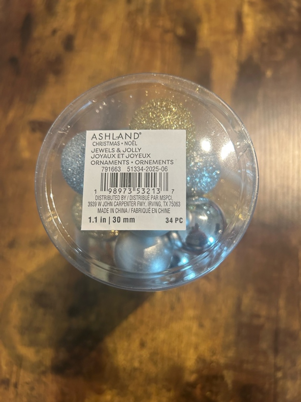 Silver and Gold Holiday Ornament Set - Pack of 34 mini Mixed Finish Baubles - Picture 2 of 2